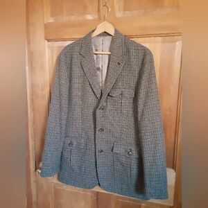 Men's 3 Button Hounds Tooth Country Gentleman's Style Sport Jacket